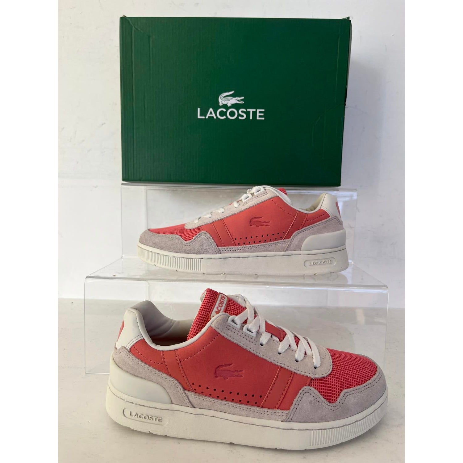 Lacoste Womens T-Clip Leather Womens Casual Trainers RRP £90 Size 3