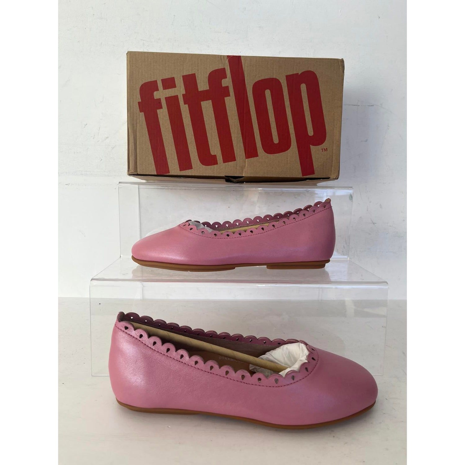 Fitflop Womens Allegro Floret Leather Ballerina Shoes In Pink RRP £90 UK 3