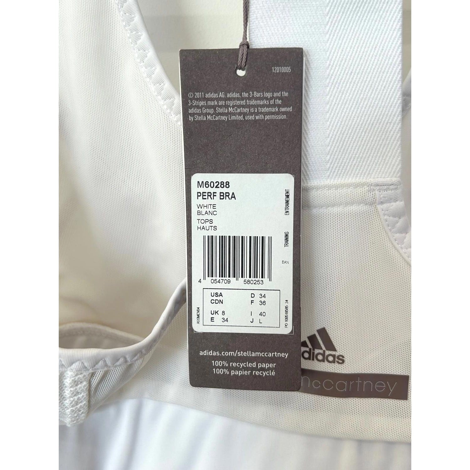 Adidas By Stella McCartney Perf Workout Bra Top RRP £55 sIZE 8