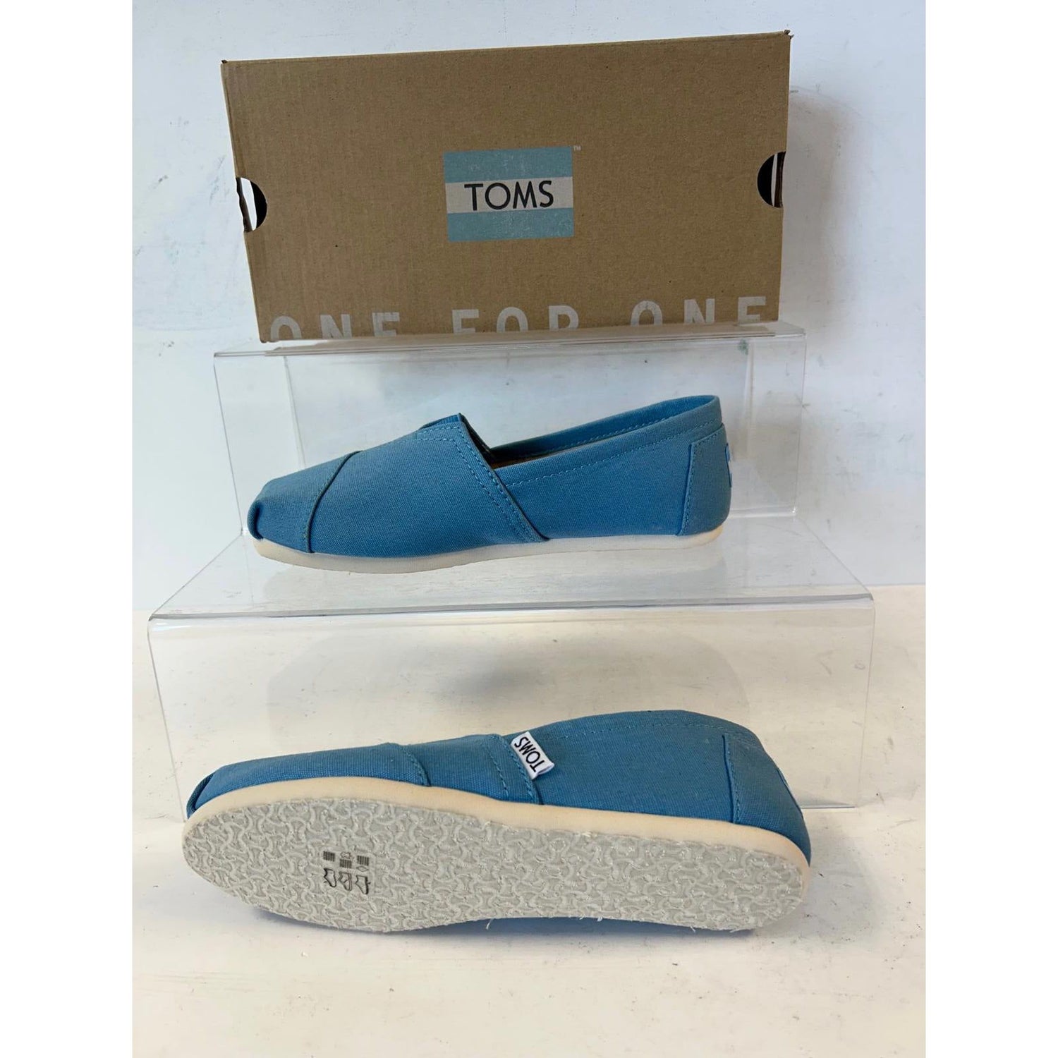 Toms Womens Classic Slip on Canvas Pumps Corn Flower Blue RRP £40 UK 3
